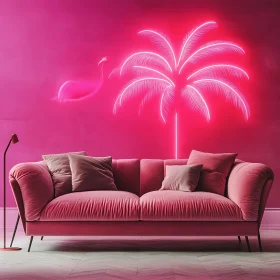 Modern Interior with Neon Accents