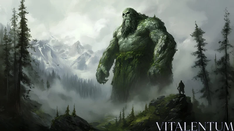 Moss Giant in Misty Forest