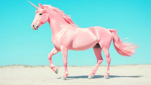 Pastel Unicorn on Sandy Beach