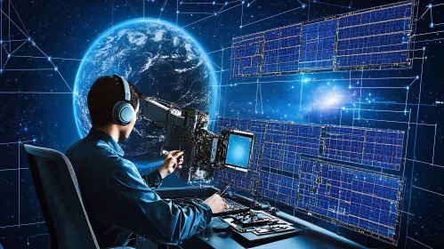 Spacecraft Engineer at Work