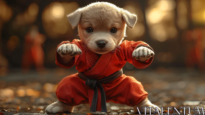 Adorable Kung Fu Puppy in Action