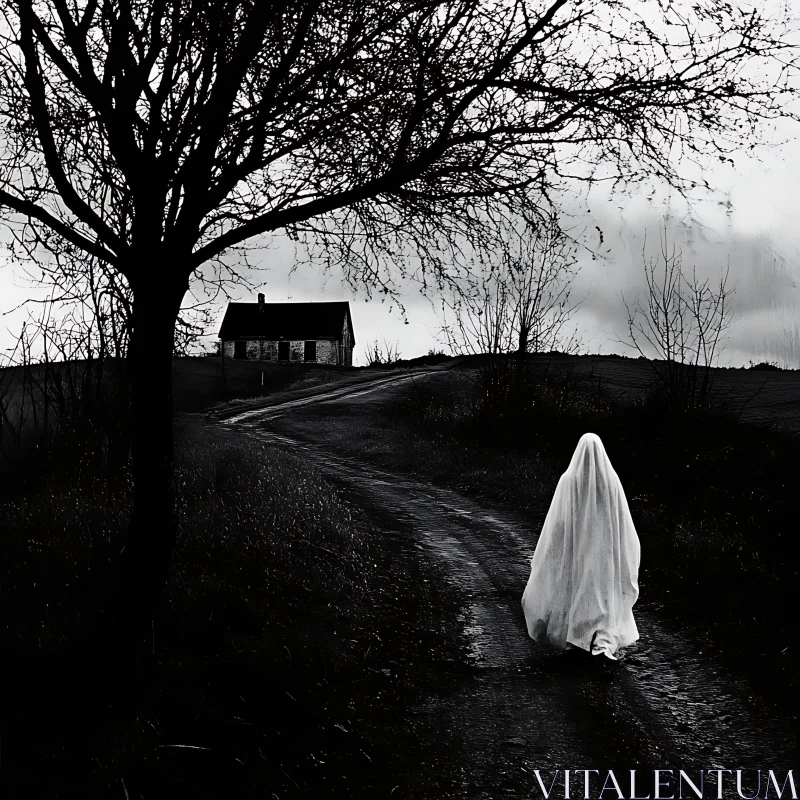 Monochrome Rural Ghost Scene