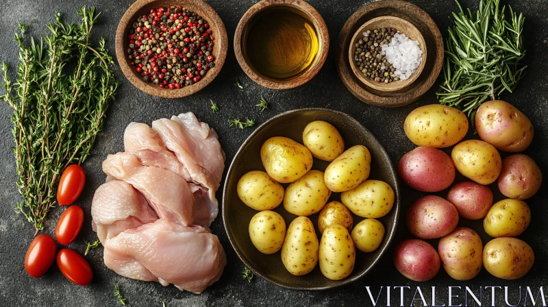 Raw Chicken and Vegetables for Cooking