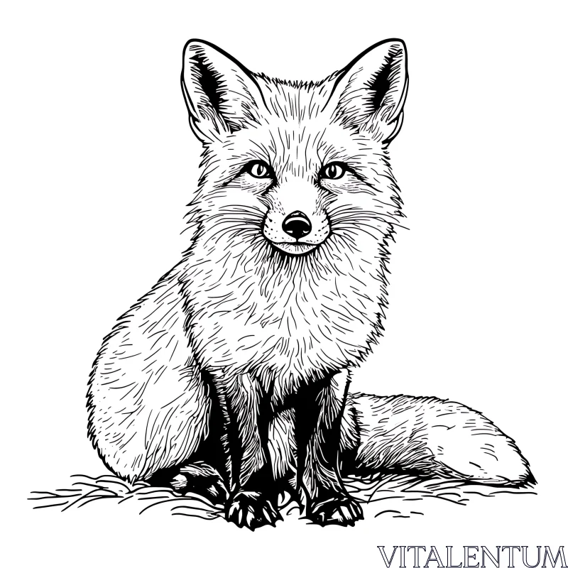 Monochrome Fox Illustration