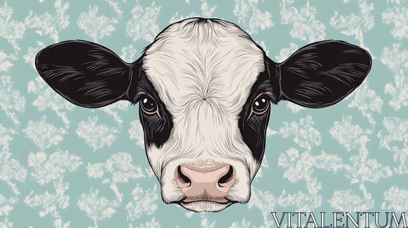 Stylized Cow Head Art