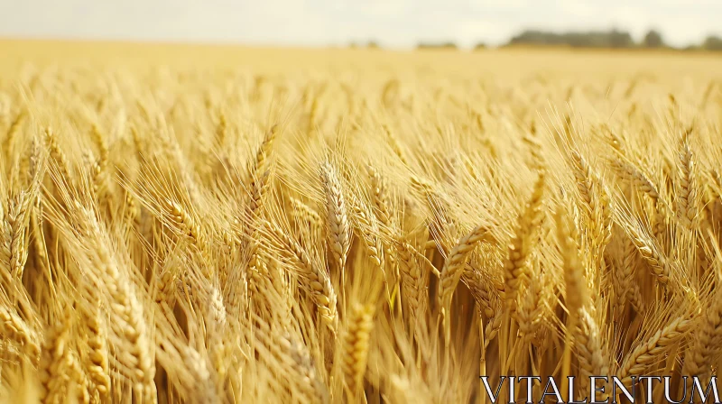 Vast Wheat Field Under the Sun AI Image