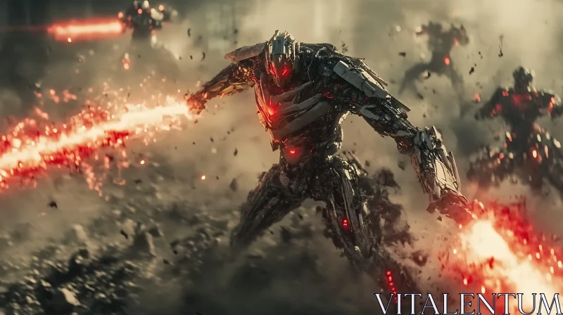 Intense Robotic Combat in a Futuristic Setting