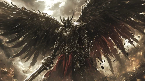 Dark Angel Warrior with Sword