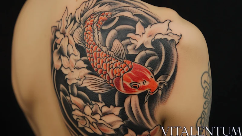 Detailed Japanese Koi Fish Tattoo Design