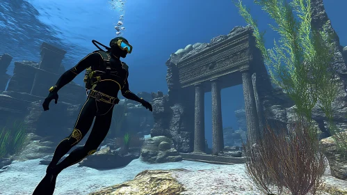 Submerged City: Scuba Diver Adventure