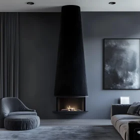 Minimalist Interior with Statement Fireplace