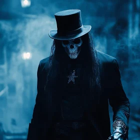 Mysterious Skull Character with Top Hat