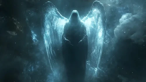 Winged Figure in Starry Expanse