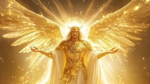 Radiant Angel with Golden Wings