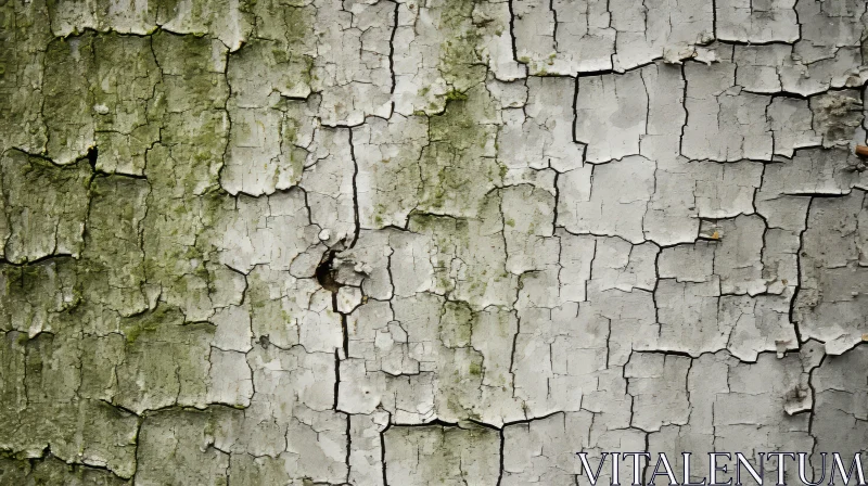 Detailed Study of Mossy Tree Bark: Nature's Artistry AI Image