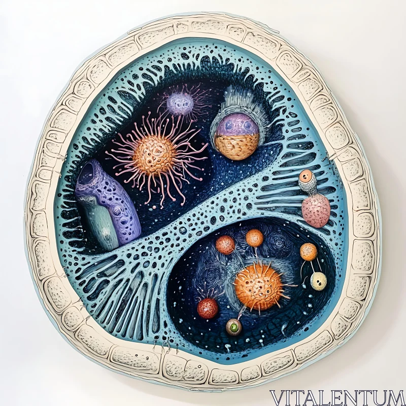 Detailed Cell Diagram with Various Organelles