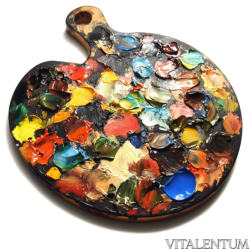 Painter's Palette with Mixed Oil Colors