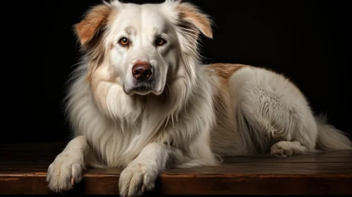 Elegant Shepherd Dog on Wooden Table in Fine Art Photography