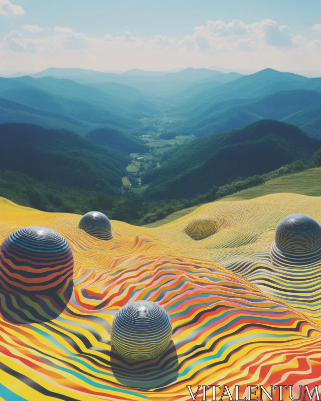 Abstract Mountain View AI Image