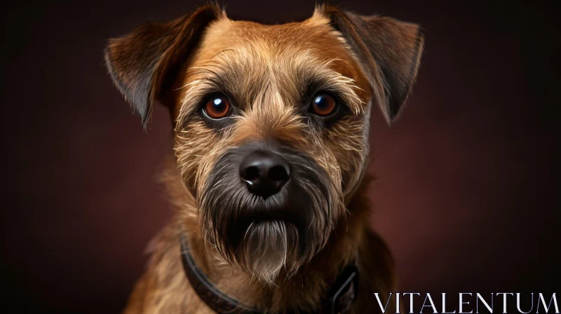 Stunning Studio Portrait of a Brown Dog under Soft Lighting AI Image