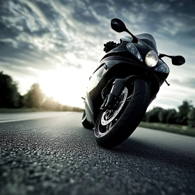 Motorcycle Ride at Sunset