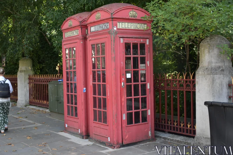 Iconic London Phone Booths Free Stock Photo