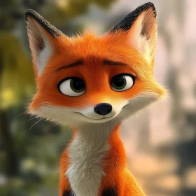 Animated Fox Portrait
