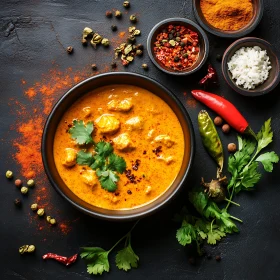 Delicious Curry Bowl With Herbs And Spices