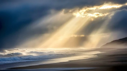 Waves and Sunlight on a Coastal Scene