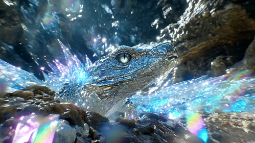 Dragon in a Crystal Cave