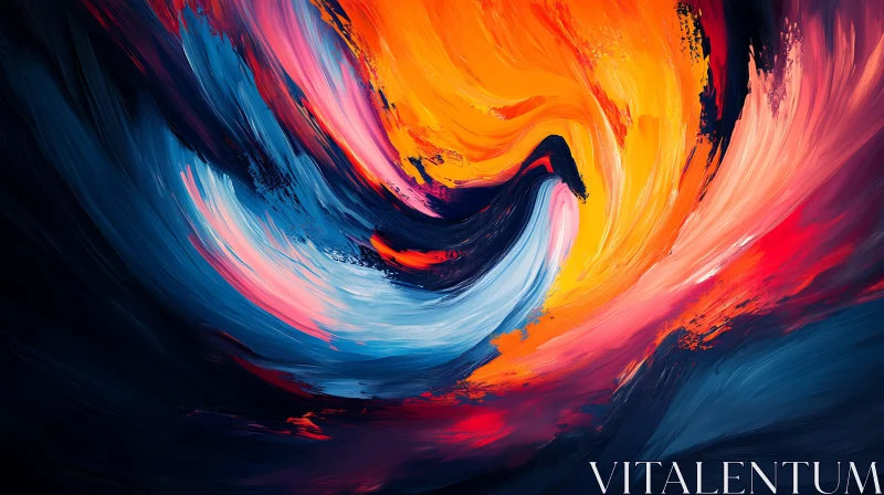 Vibrant Swirling Color Painting AI Image