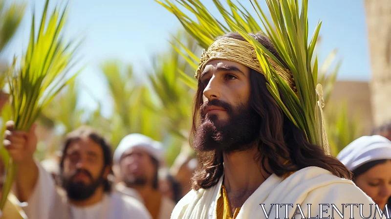 Religious Palm Sunday Celebration Image AI Image