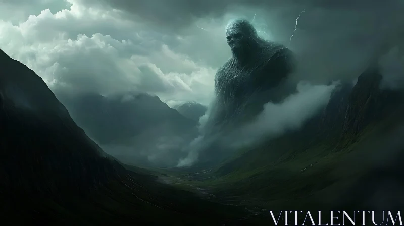 Epic Mountain Creature Art AI Image