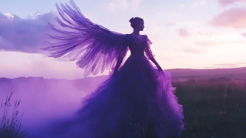 Winged Woman in a Field of Dreams