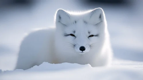 White Fox in Winter Wonderland