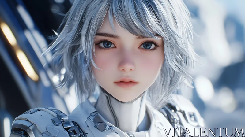 Futuristic Anime Portrait AI Image