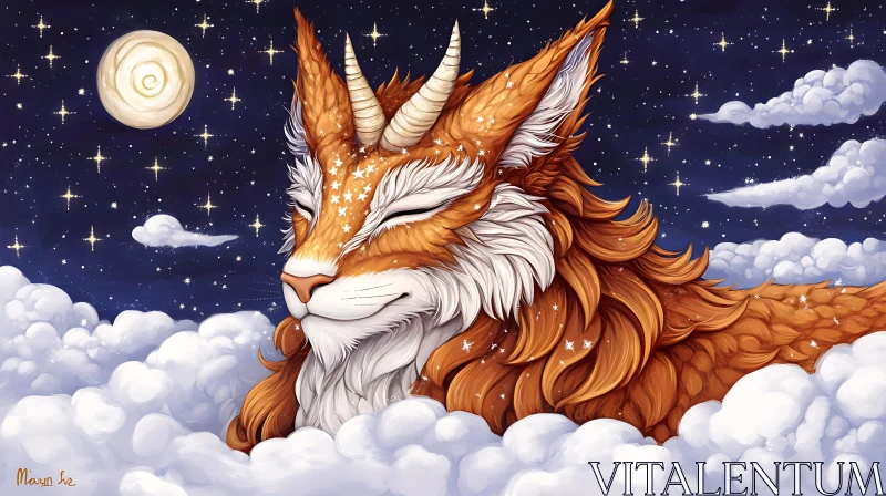 Fantasy Fox in Celestial Dreamscape AI Image