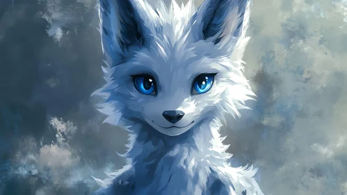 Arctic Fox Gaze: A Digital Painting