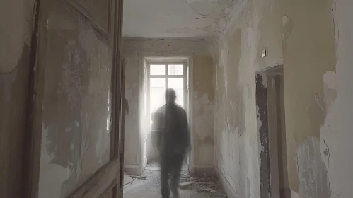 Ghostly Apparition in Dilapidated Interior