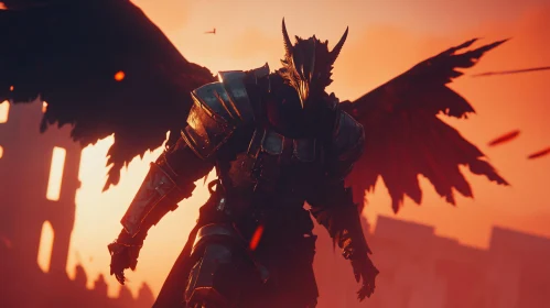 Armored Warrior with Wings Image