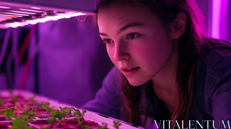 Indoor Gardening with LED Grow Lights AI Image