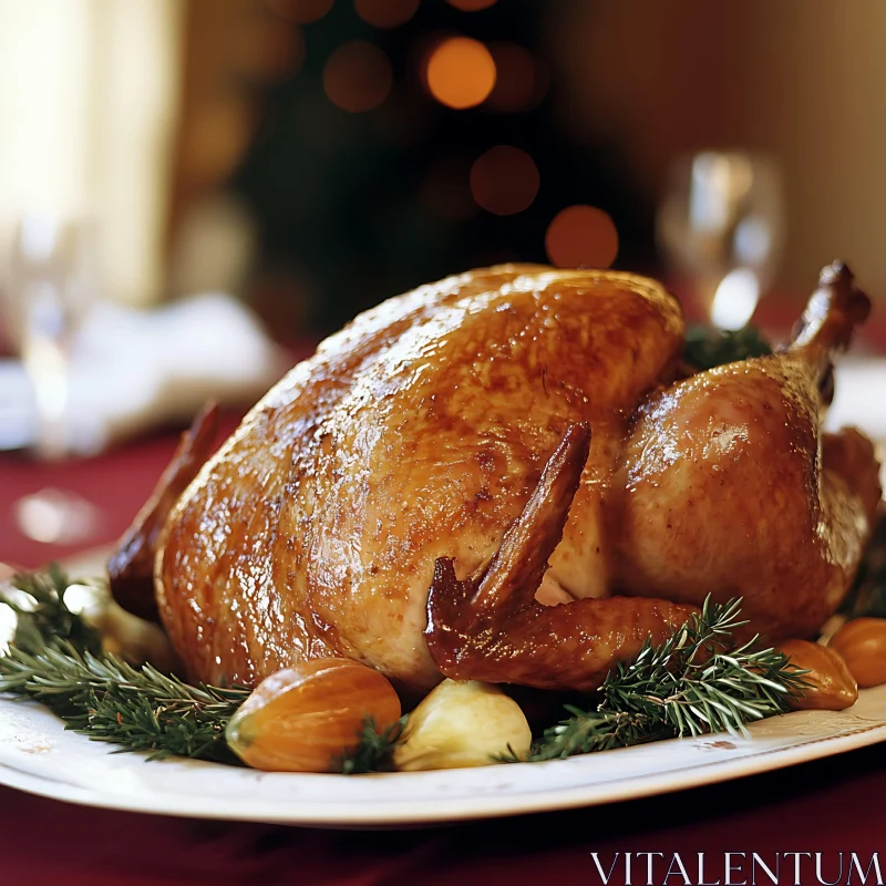 Holiday Roasted Turkey Dinner AI Image