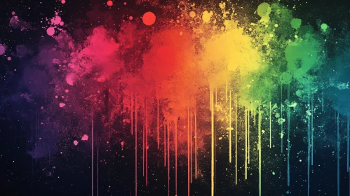 Rainbow Colors Paint Splatter Background