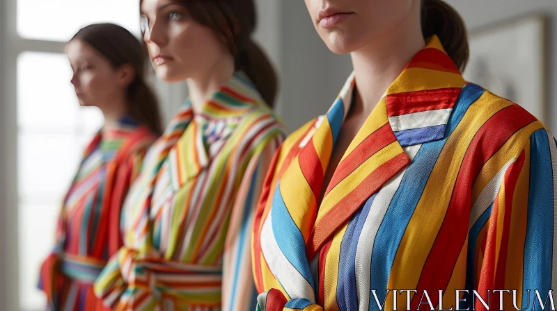 Colorful Striped Dresses: Fashion Inspiration AI Image