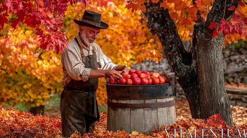 Apple Harvest in Autumn AI Image