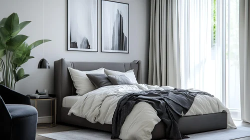 Contemporary Bedroom with Gray Accents