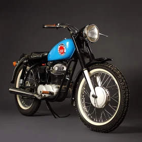 Retro Motorcycle on Gray Background
