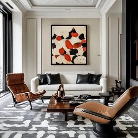 Modern Living Room with Leather Accents