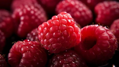 Intricate Macro Photography of Raspberries