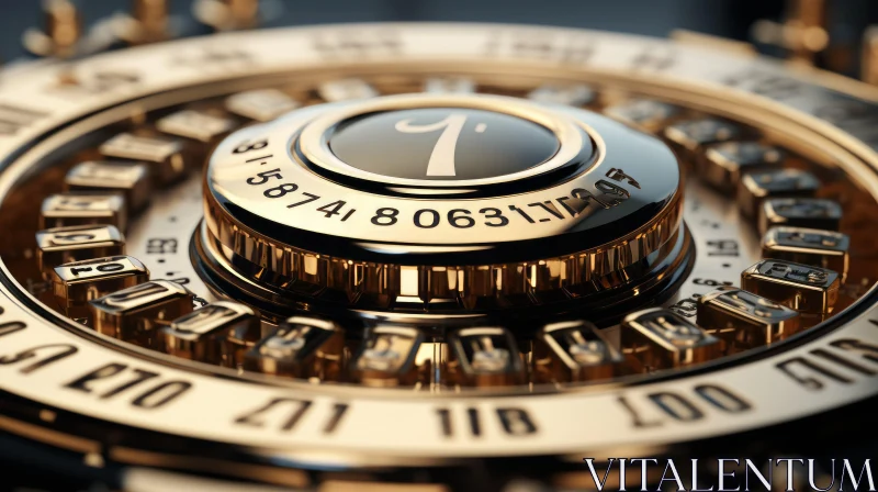 Luxurious Antique Gold Watch: A Close-Up Capture AI Image